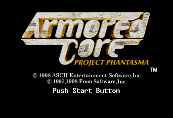 Armored Core: Project Phantasma Title Screen